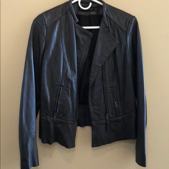 Zara black leather jacket - Picture 1 of 8